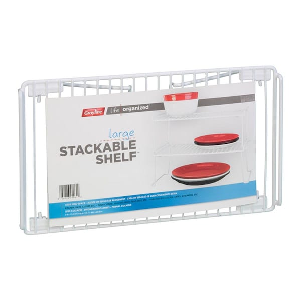 Gourmetgalley 6 x 9 x 17.33 in. PE Coated Stackable Shelf White GO3302286 - main